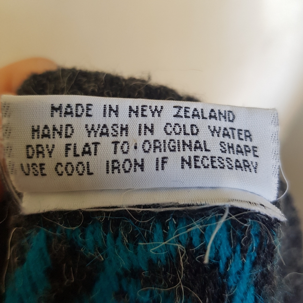 VINTAGE Blue/Grey Knit Jumper - Picture 7 of 7